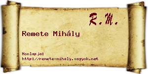 Remete Mihály névjegykártya